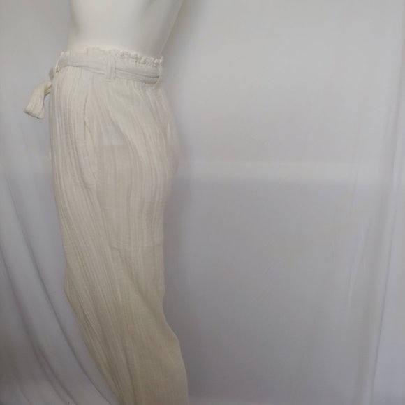 Free people Gauzy Beachy Resort Comfy jogger Loungewear Pants Pockets Cream SP - Picture 5 of 12